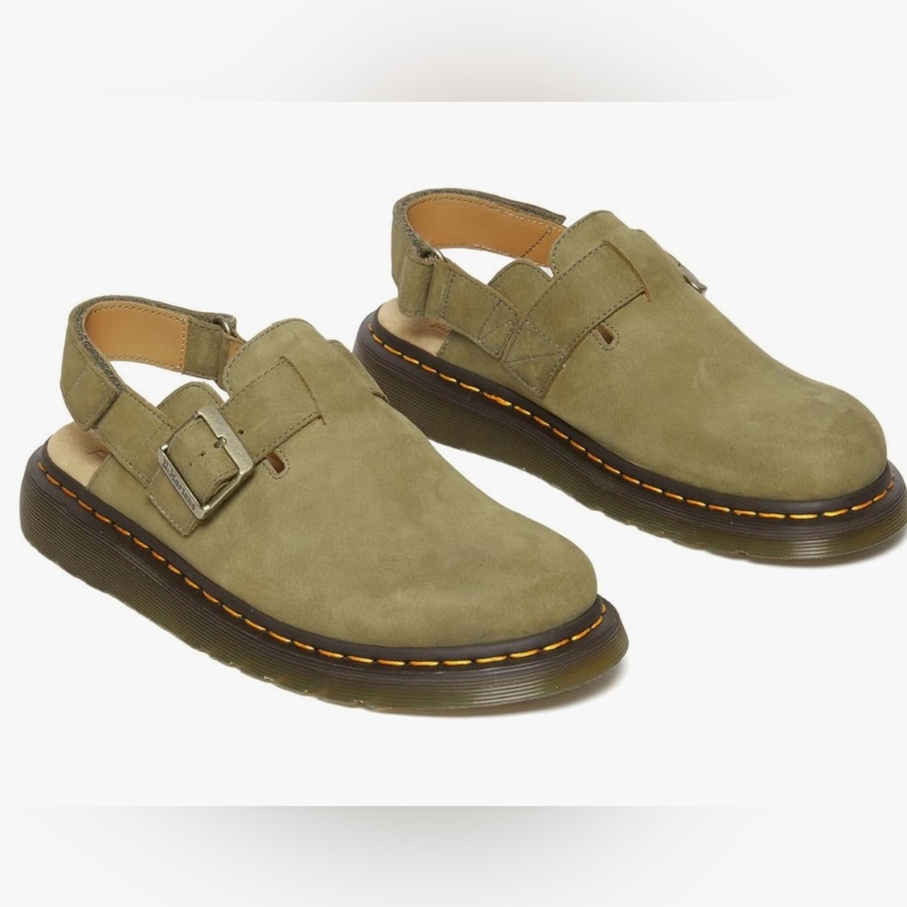 Dr. Martens Unisex Jorge II Slingback Mules, Muted Olive, 7 Women/6 Men  EU 38